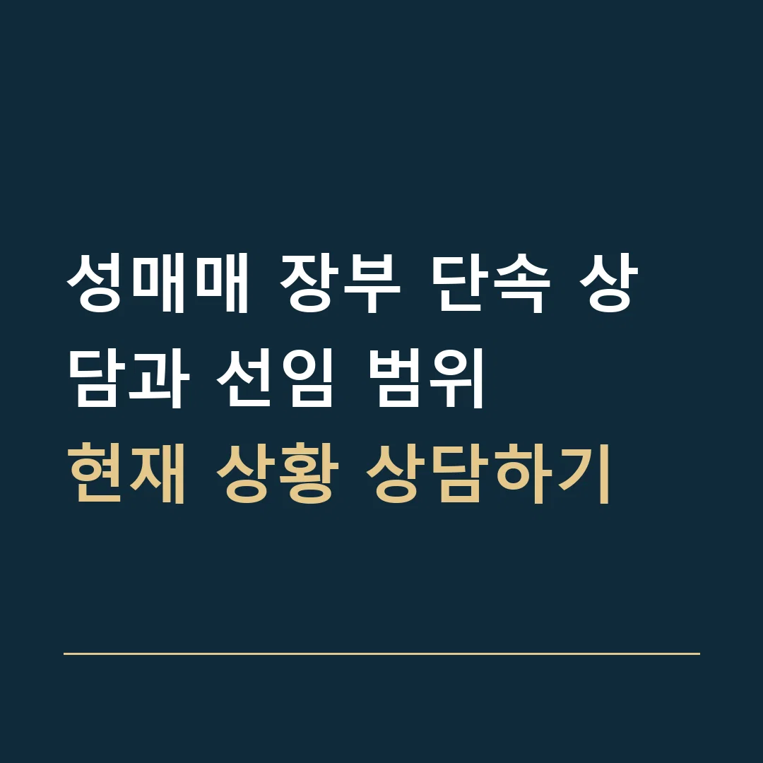 성매매 장부 단속 상담과 선임 범위 · 현재 상황 상담하기