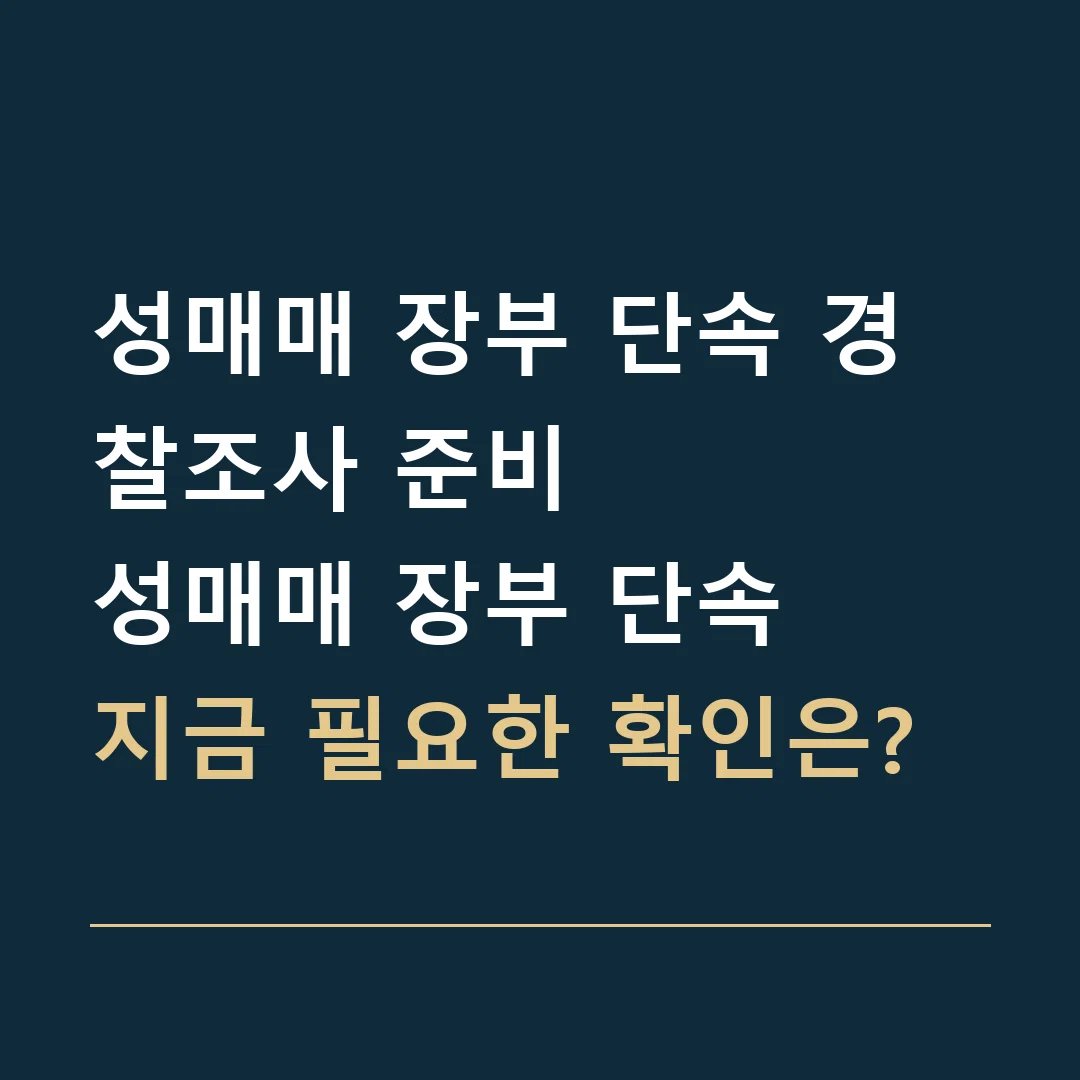 성매매 장부 단속 경찰조사 준비 · 성매매 장부 단속
지금 필요한 확인은?