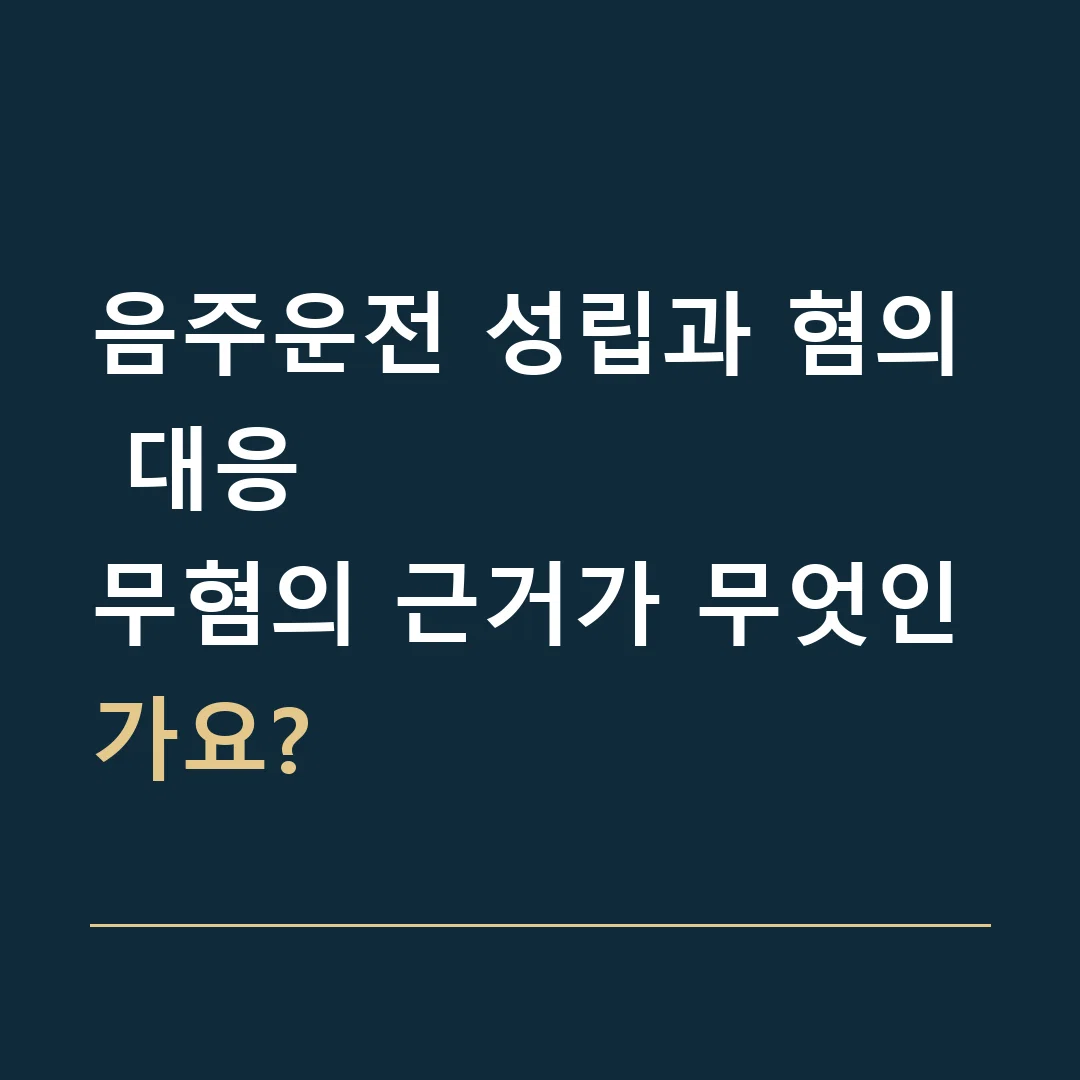 음주운전 성립과 혐의 대응 · 무혐의 근거가 무엇인가요?