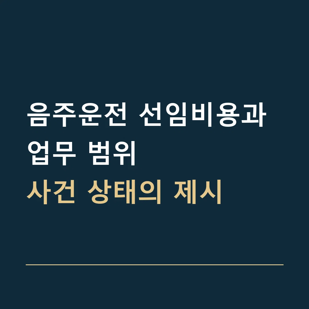음주운전 선임비용과 업무 범위 · 사건 상태의 제시