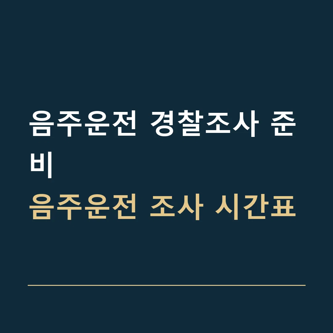 음주운전 경찰조사 준비 · 음주운전 조사 시간표