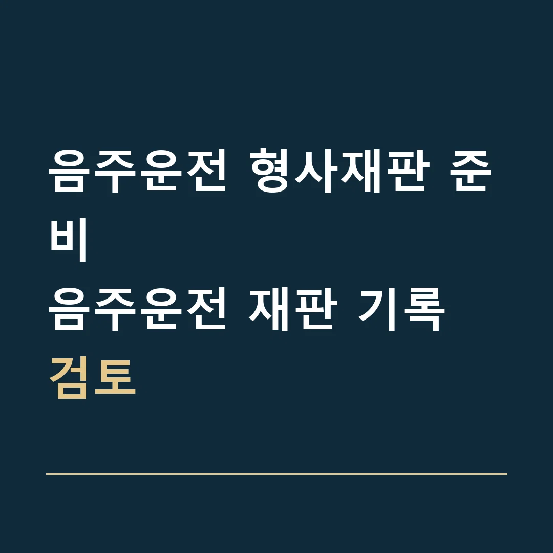 음주운전 형사재판 준비 · 음주운전 재판 기록 검토