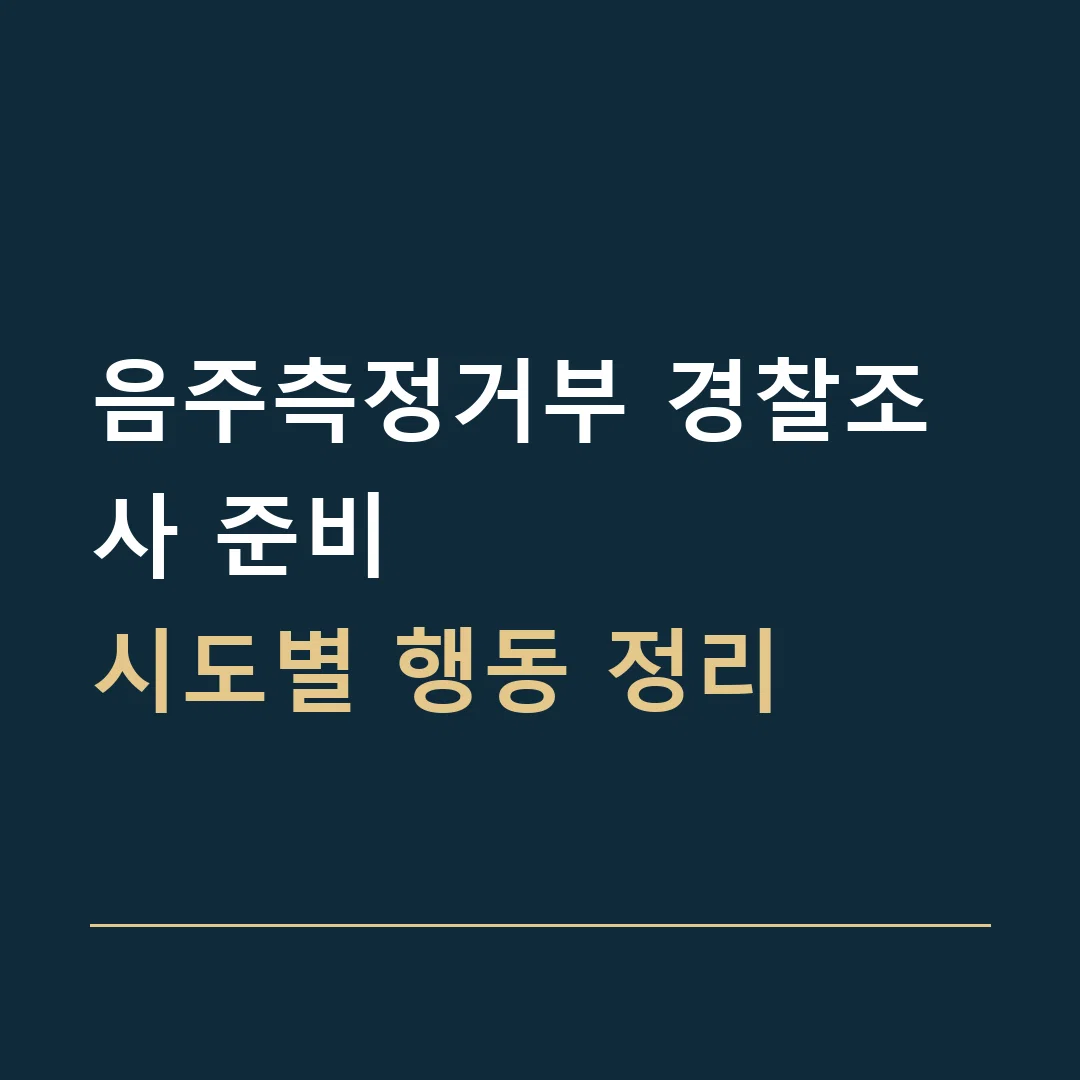 음주측정거부 경찰조사 준비 · 시도별 행동 정리