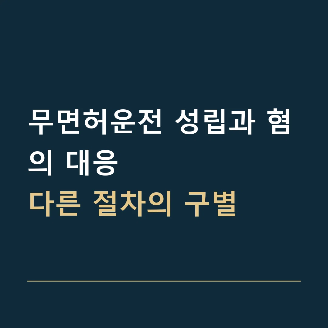 무면허운전 성립과 혐의 대응 · 다른 절차의 구별