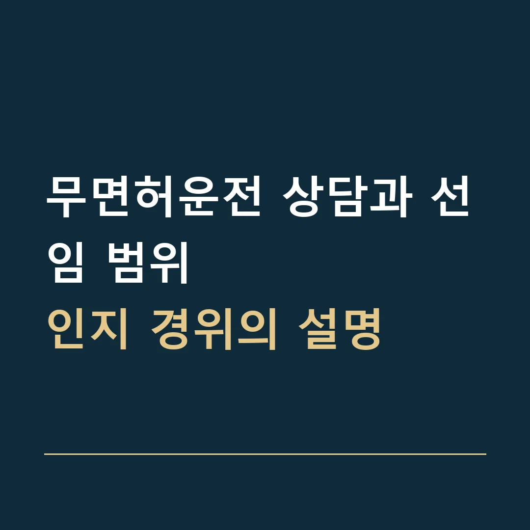 무면허운전 상담과 선임 범위 · 인지 경위의 설명