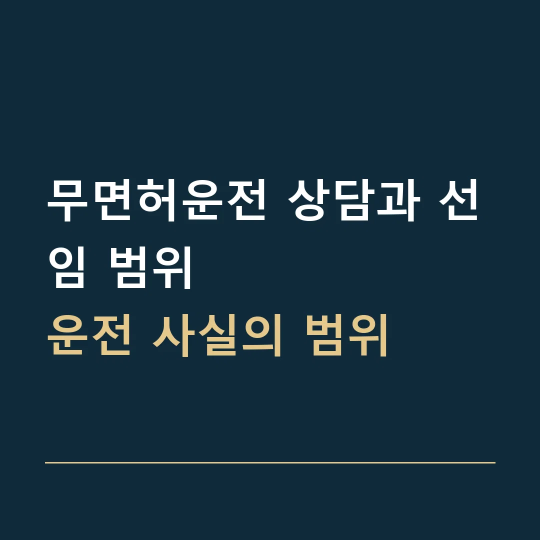 무면허운전 상담과 선임 범위 · 운전 사실의 범위