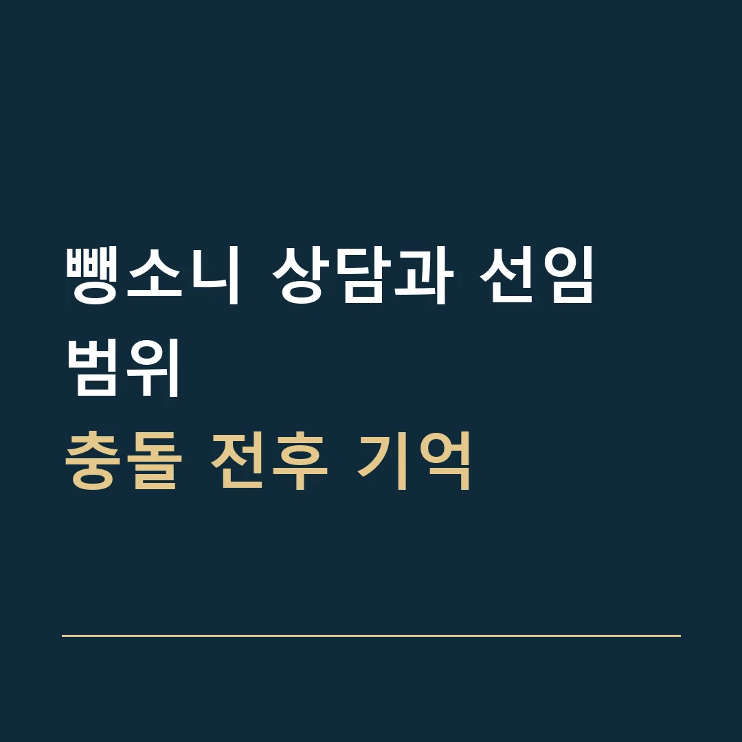 뺑소니 상담과 선임 범위 · 충돌 전후 기억