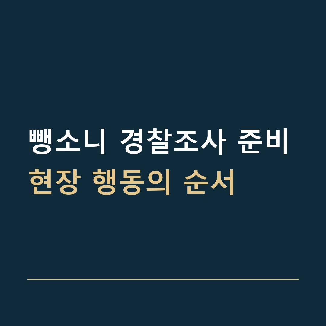 뺑소니 경찰조사 준비 · 현장 행동의 순서