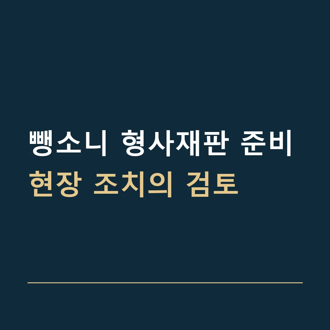 뺑소니 형사재판 준비 · 현장 조치의 검토