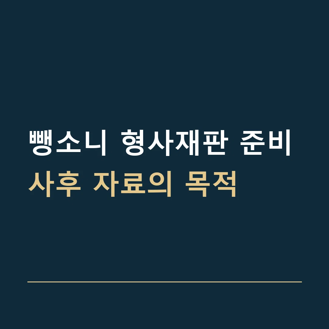 뺑소니 형사재판 준비 · 사후 자료의 목적