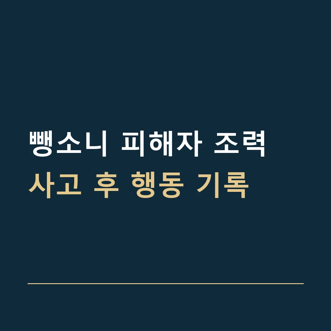 뺑소니 피해자 조력 · 사고 후 행동 기록