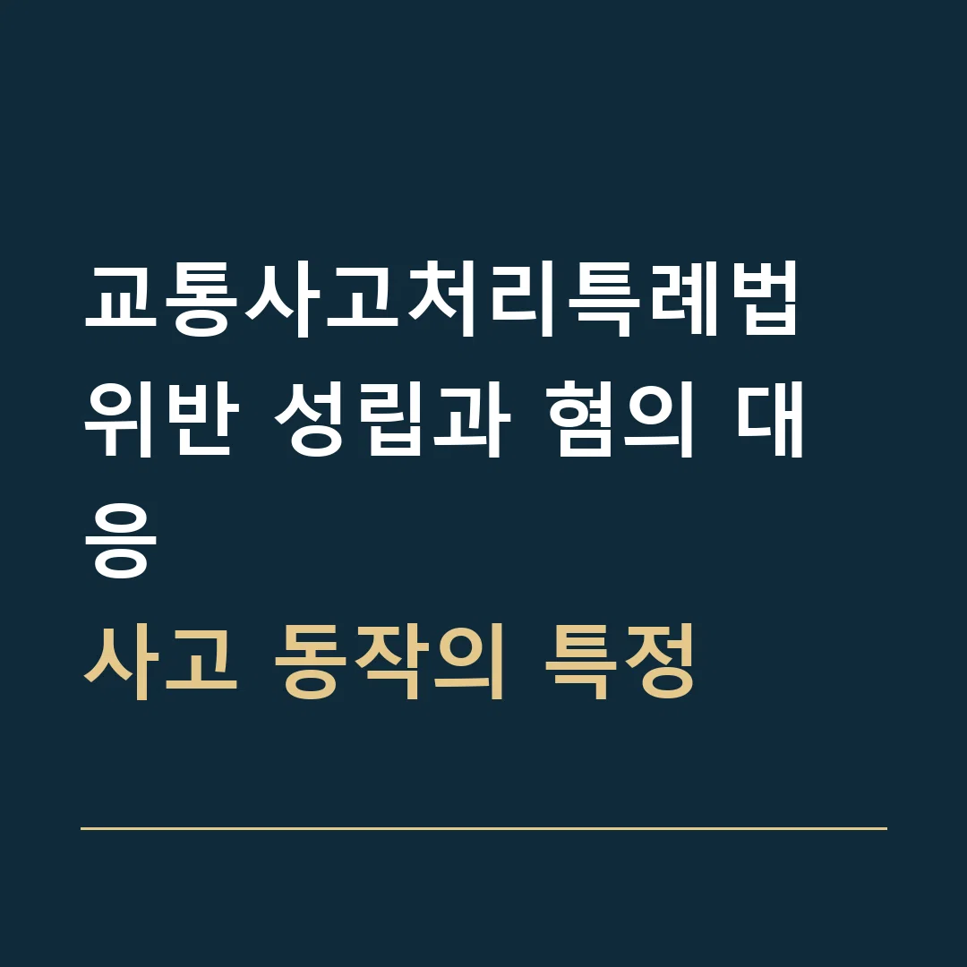 교통사고처리특례법 위반 성립과 혐의 대응 · 사고 동작의 특정