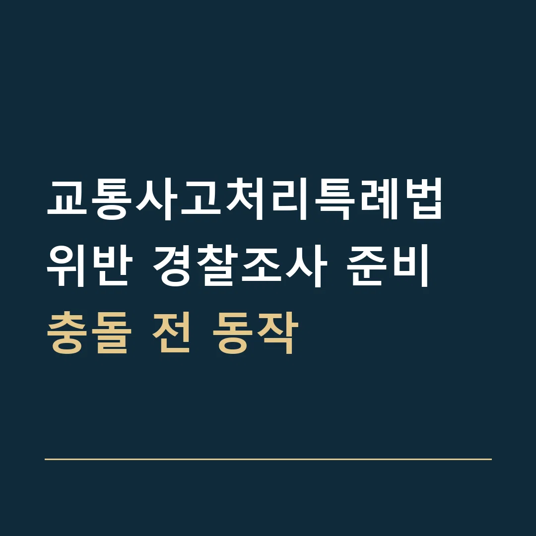 교통사고처리특례법 위반 경찰조사 준비 · 충돌 전 동작