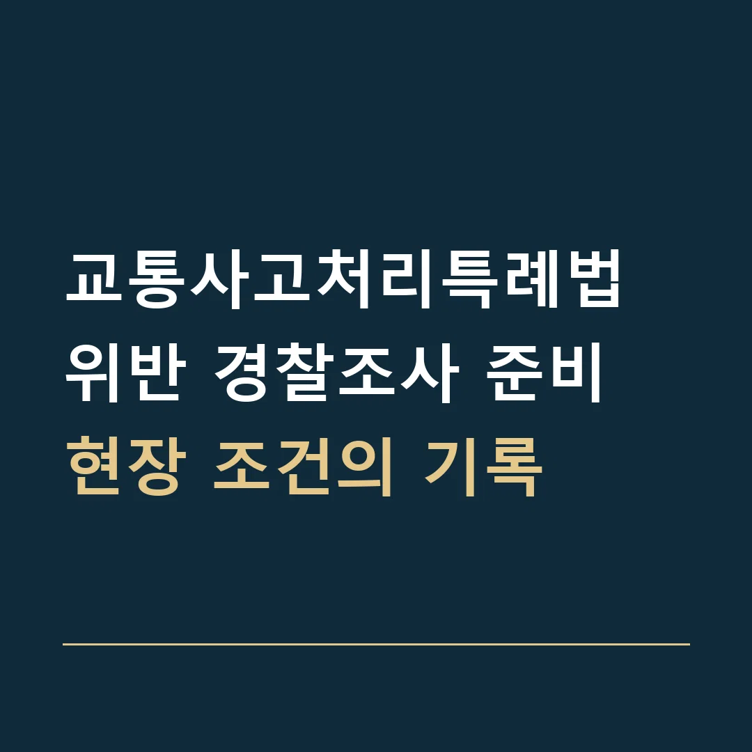 교통사고처리특례법 위반 경찰조사 준비 · 현장 조건의 기록