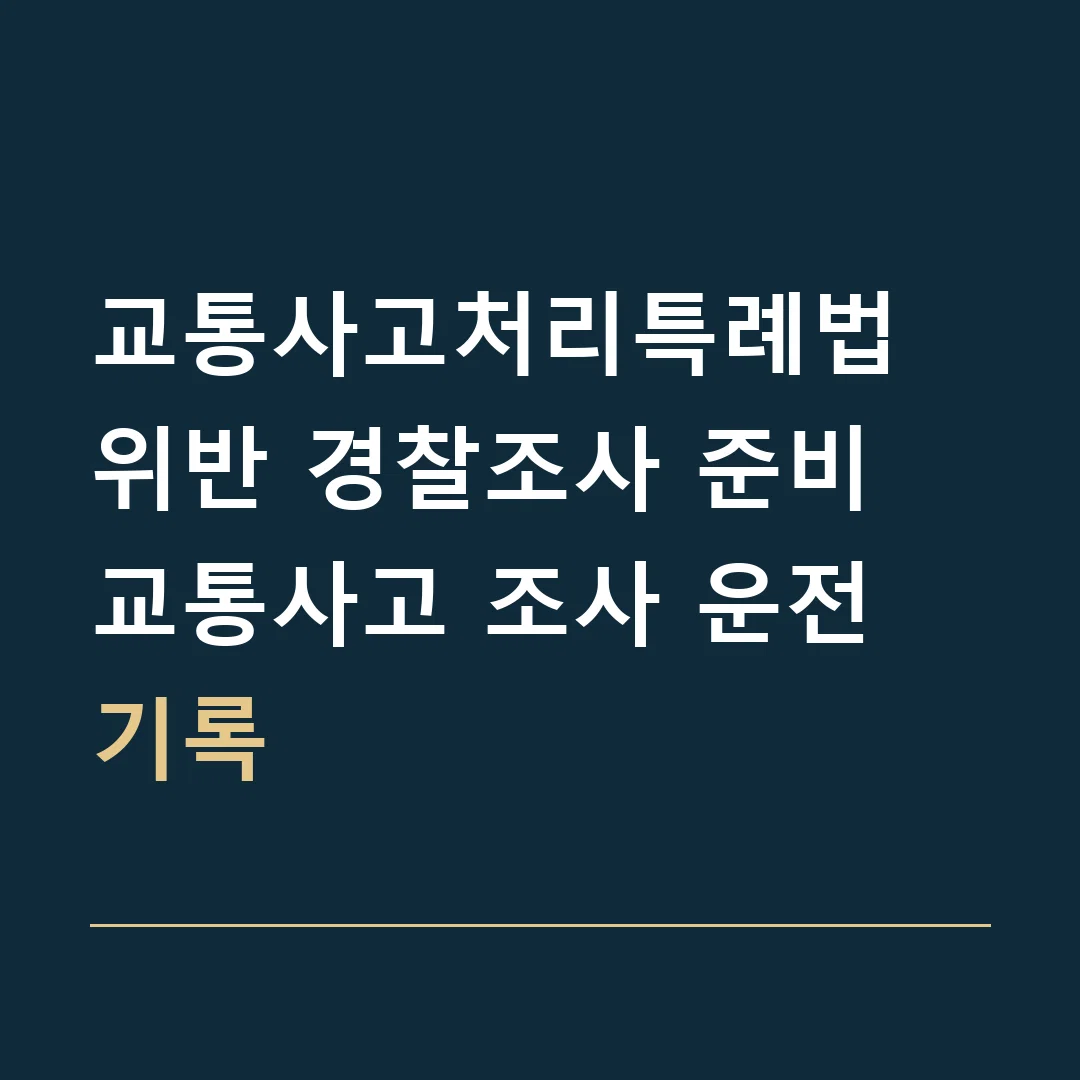 교통사고처리특례법 위반 경찰조사 준비 · 교통사고 조사 운전 기록