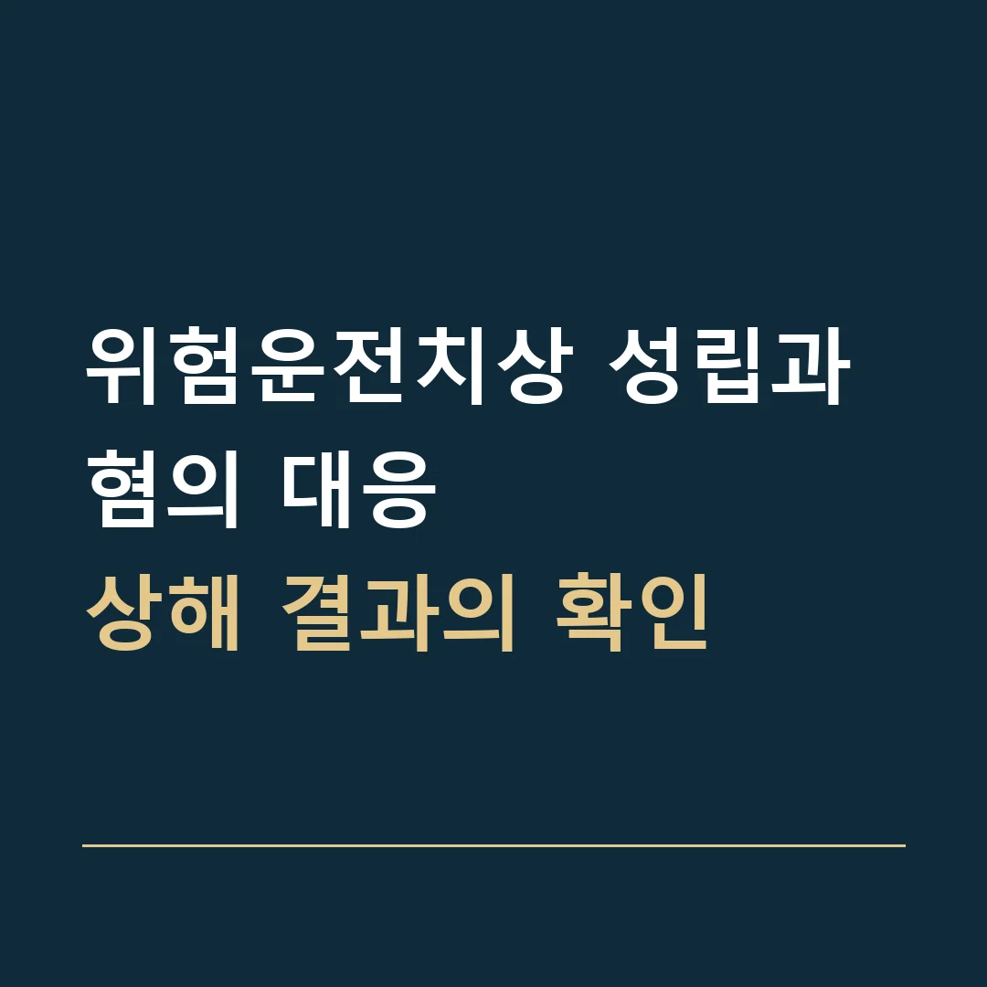 위험운전치상 성립과 혐의 대응 · 상해 결과의 확인