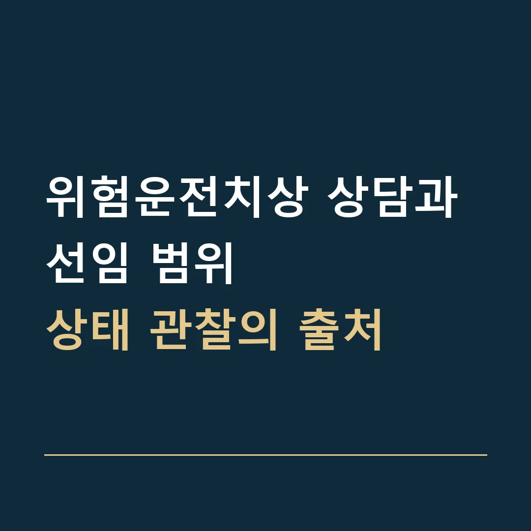 위험운전치상 상담과 선임 범위 · 상태 관찰의 출처