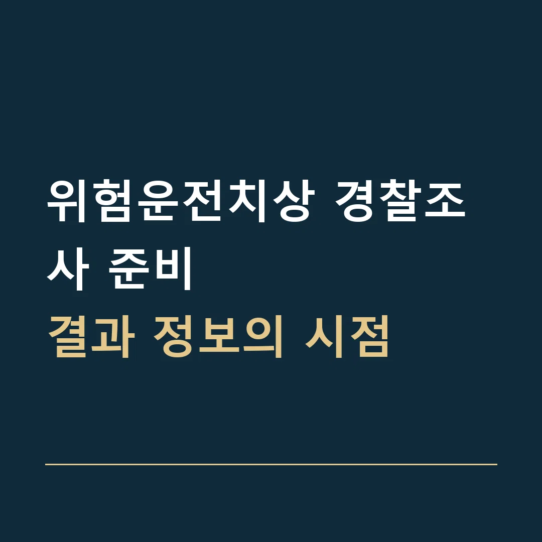 위험운전치상 경찰조사 준비 · 결과 정보의 시점