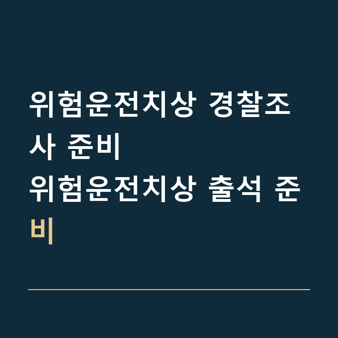 위험운전치상 경찰조사 준비 · 위험운전치상 출석 준비