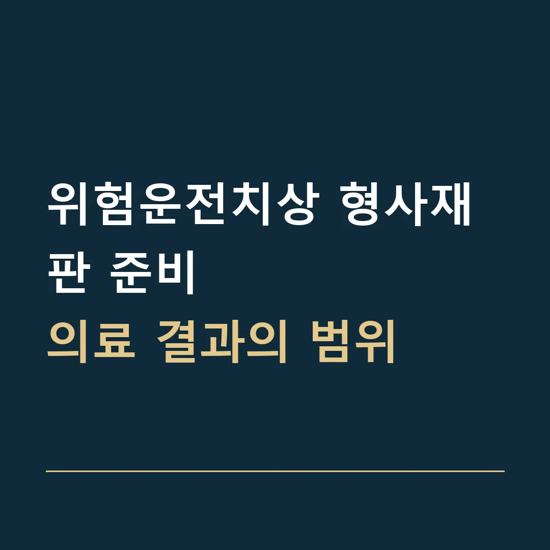 위험운전치상 형사재판 준비 · 의료 결과의 범위