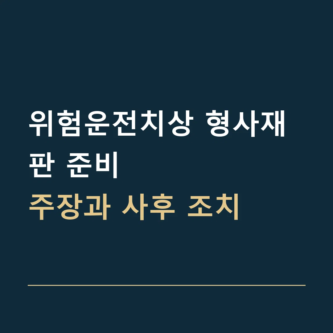 위험운전치상 형사재판 준비 · 주장과 사후 조치