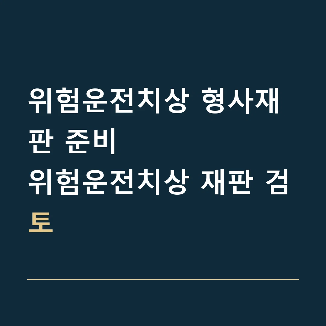 위험운전치상 형사재판 준비 · 위험운전치상 재판 검토