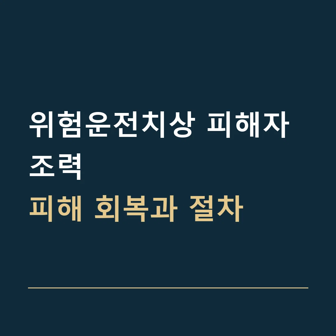 위험운전치상 피해자 조력 · 피해 회복과 절차