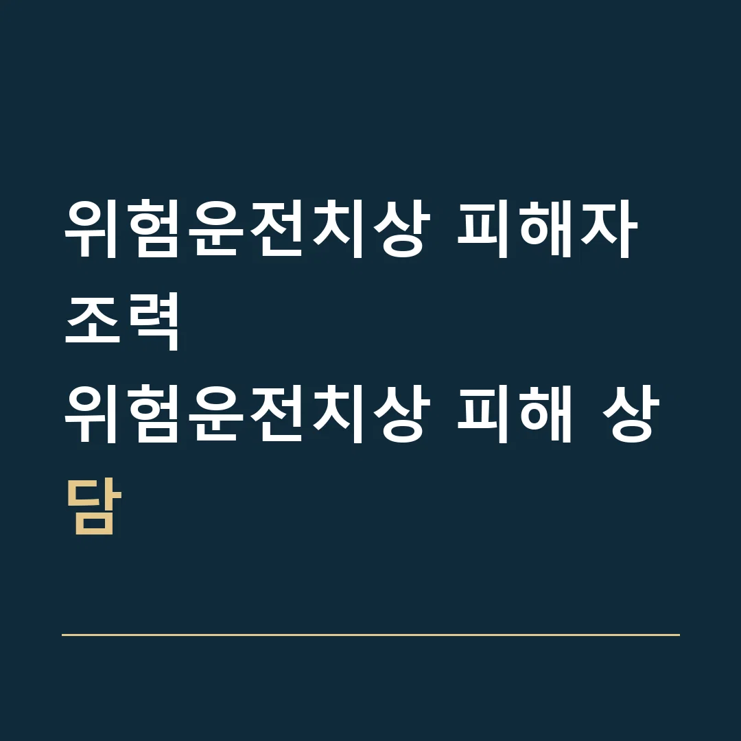위험운전치상 피해자 조력 · 위험운전치상 피해 상담