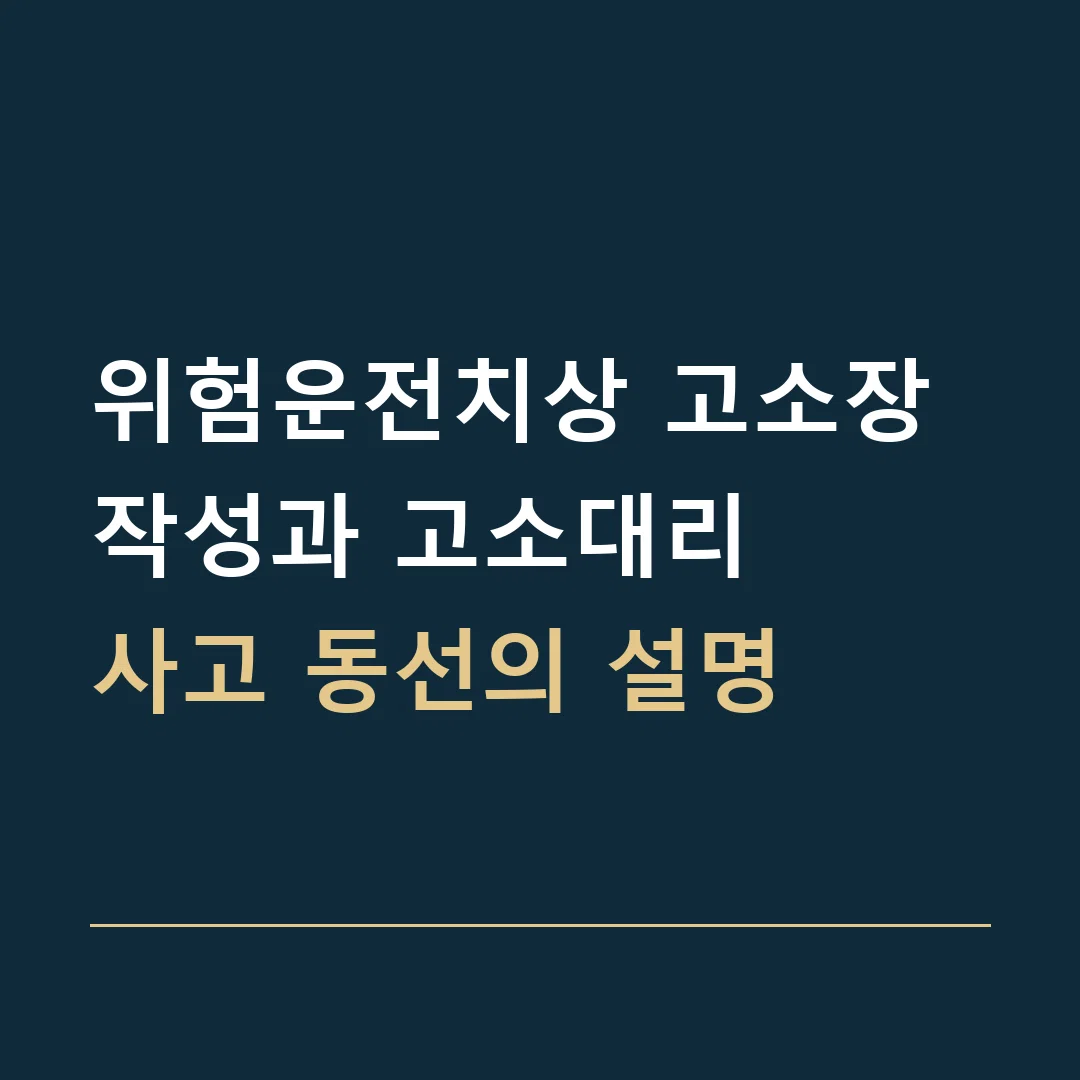 위험운전치상 고소장 작성과 고소대리 · 사고 동선의 설명
