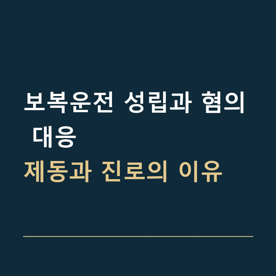 보복운전 성립과 혐의 대응 · 제동과 진로의 이유
