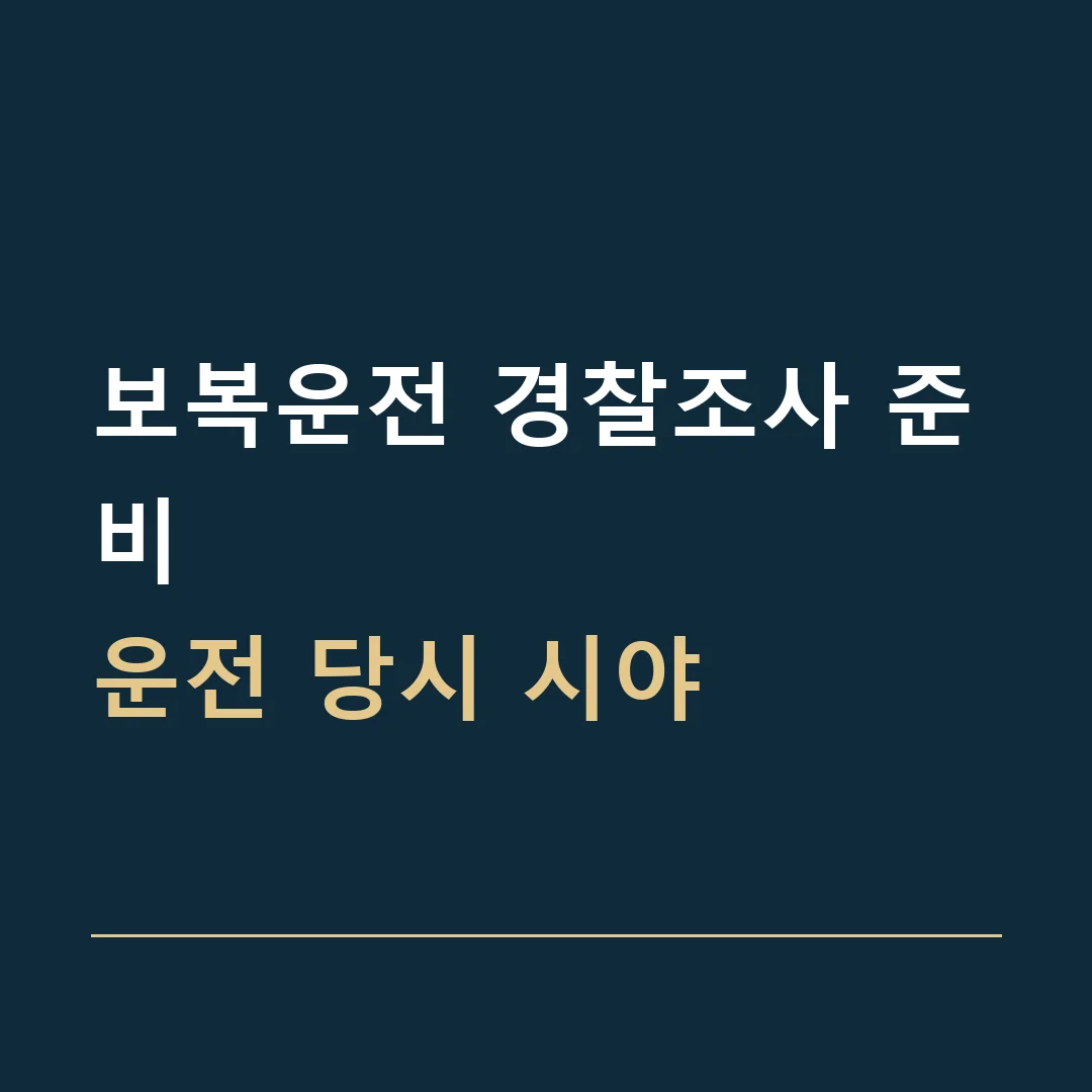 보복운전 경찰조사 준비 · 운전 당시 시야
