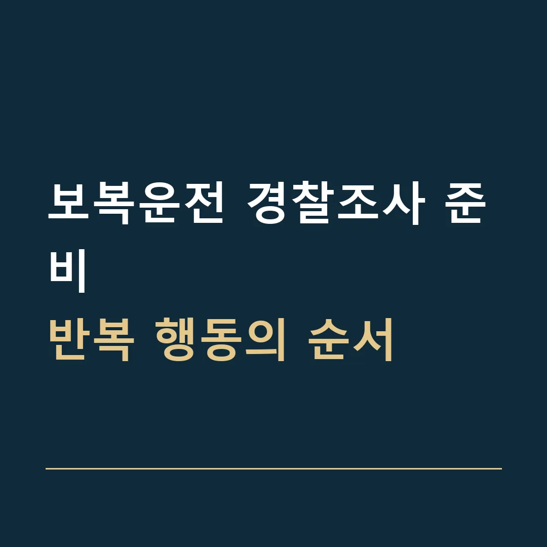 보복운전 경찰조사 준비 · 반복 행동의 순서