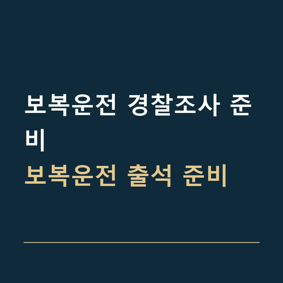 보복운전 경찰조사 준비 · 보복운전 출석 준비
