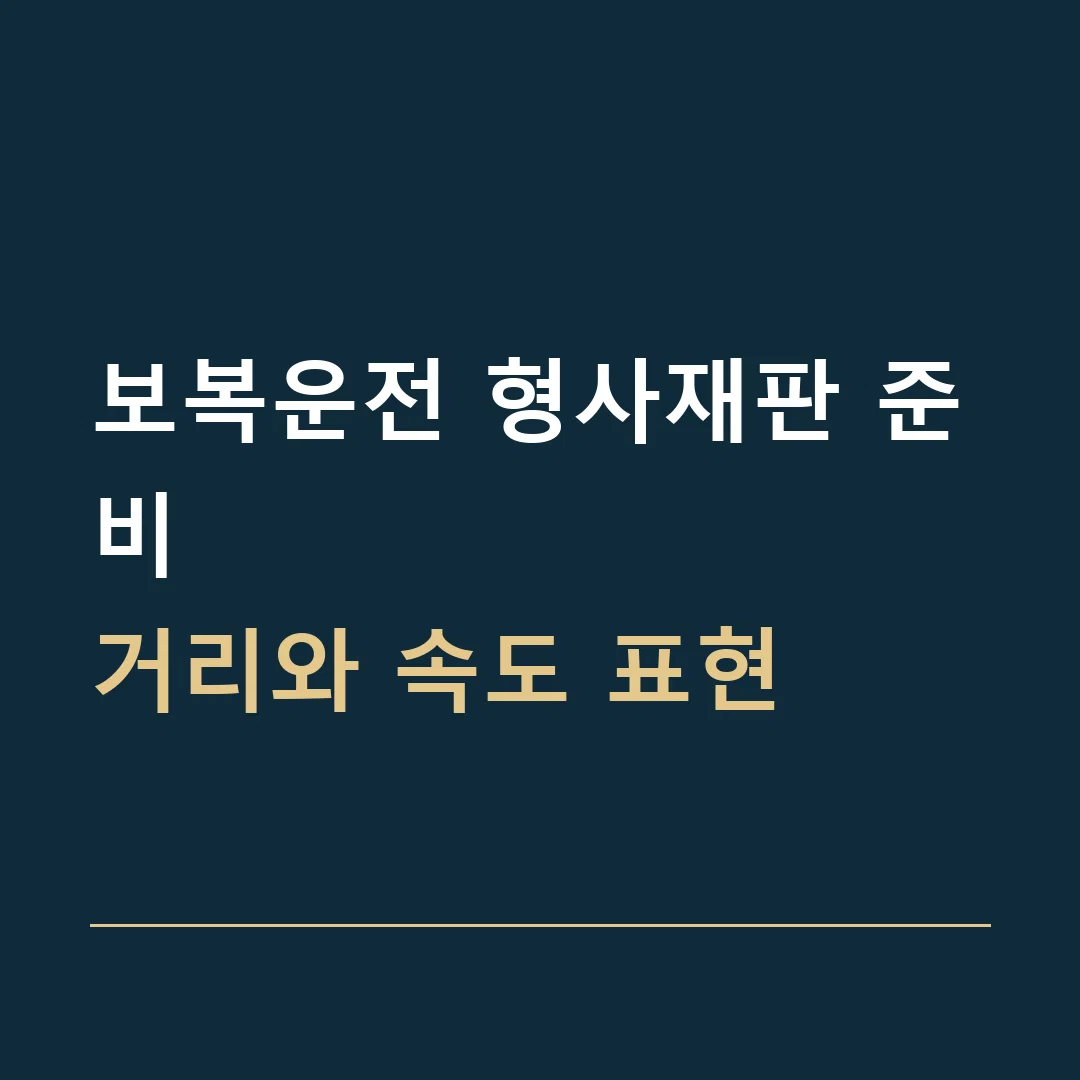 보복운전 형사재판 준비 · 거리와 속도 표현