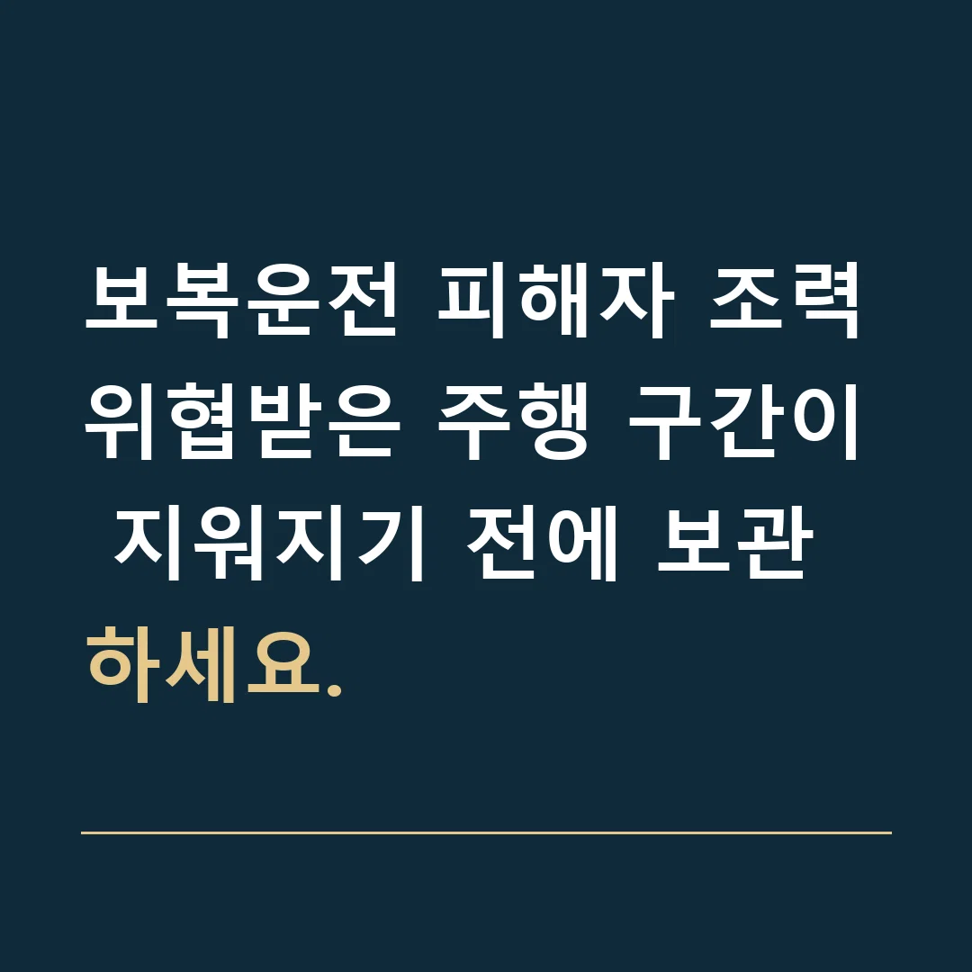 보복운전 피해자 조력 · 위협받은 주행 구간이 지워지기 전에 보관하세요.