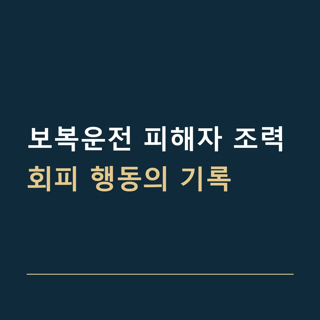 보복운전 피해자 조력 · 회피 행동의 기록