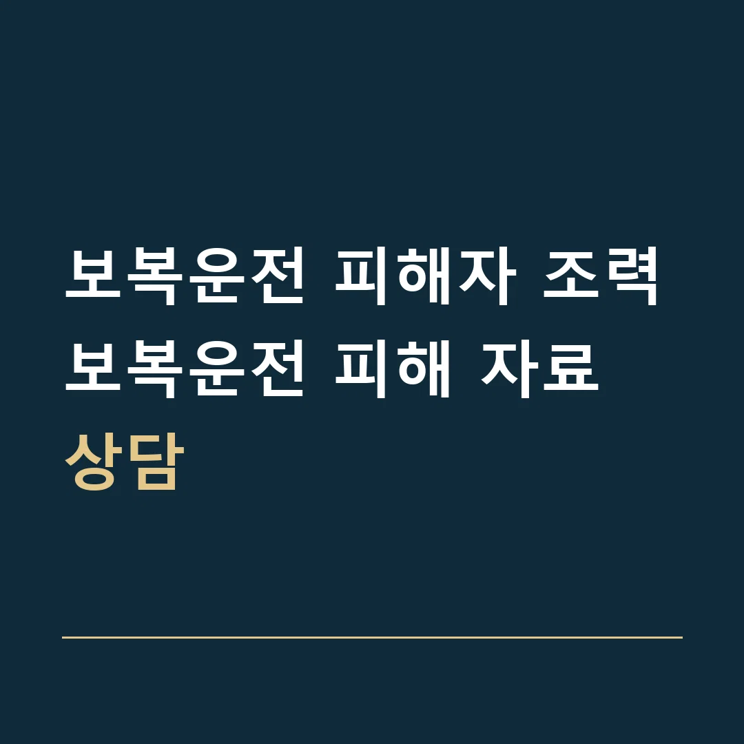 보복운전 피해자 조력 · 보복운전 피해 자료 상담