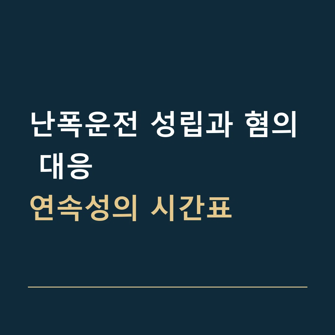 난폭운전 성립과 혐의 대응 · 연속성의 시간표