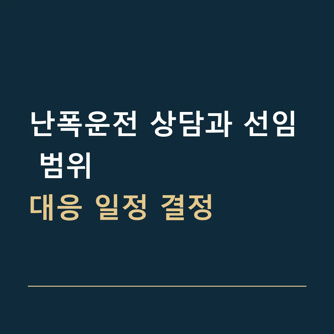 난폭운전 상담과 선임 범위 · 대응 일정 결정