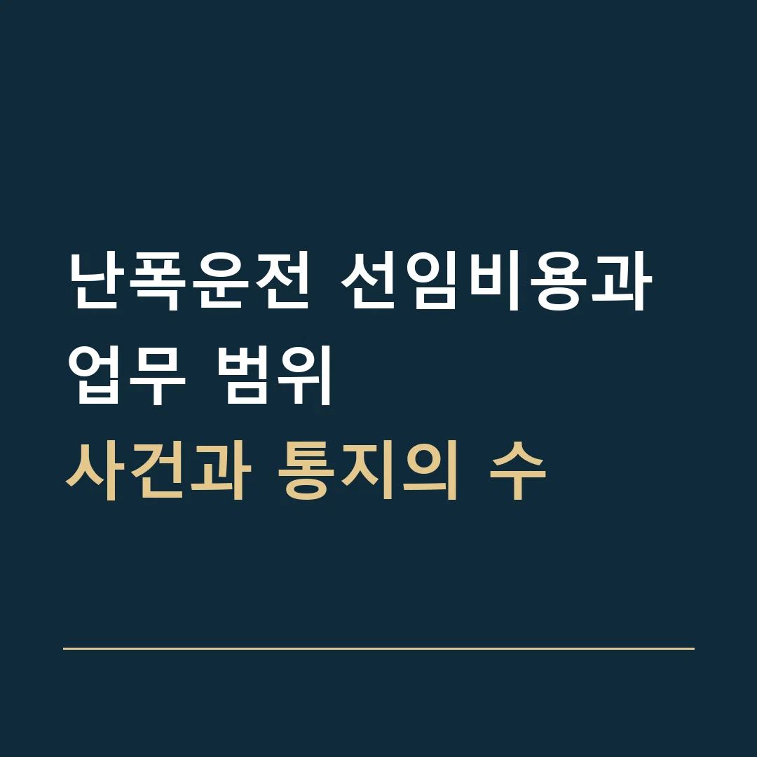 난폭운전 선임비용과 업무 범위 · 사건과 통지의 수