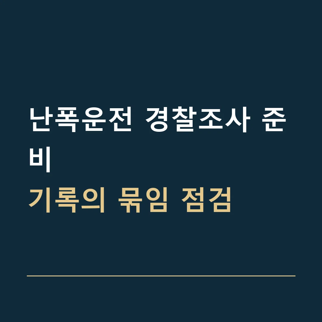 난폭운전 경찰조사 준비 · 기록의 묶임 점검