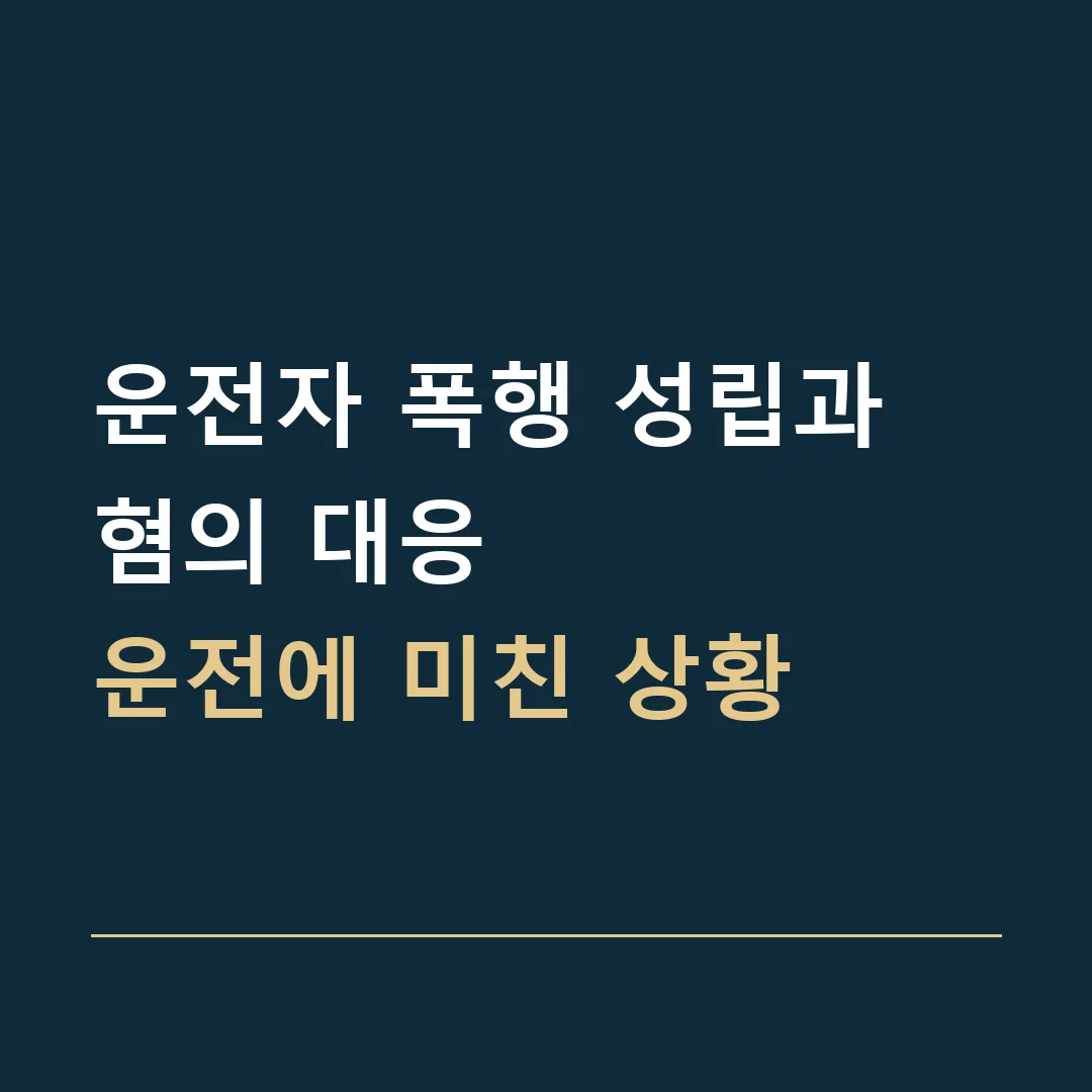 운전자 폭행 성립과 혐의 대응 · 운전에 미친 상황