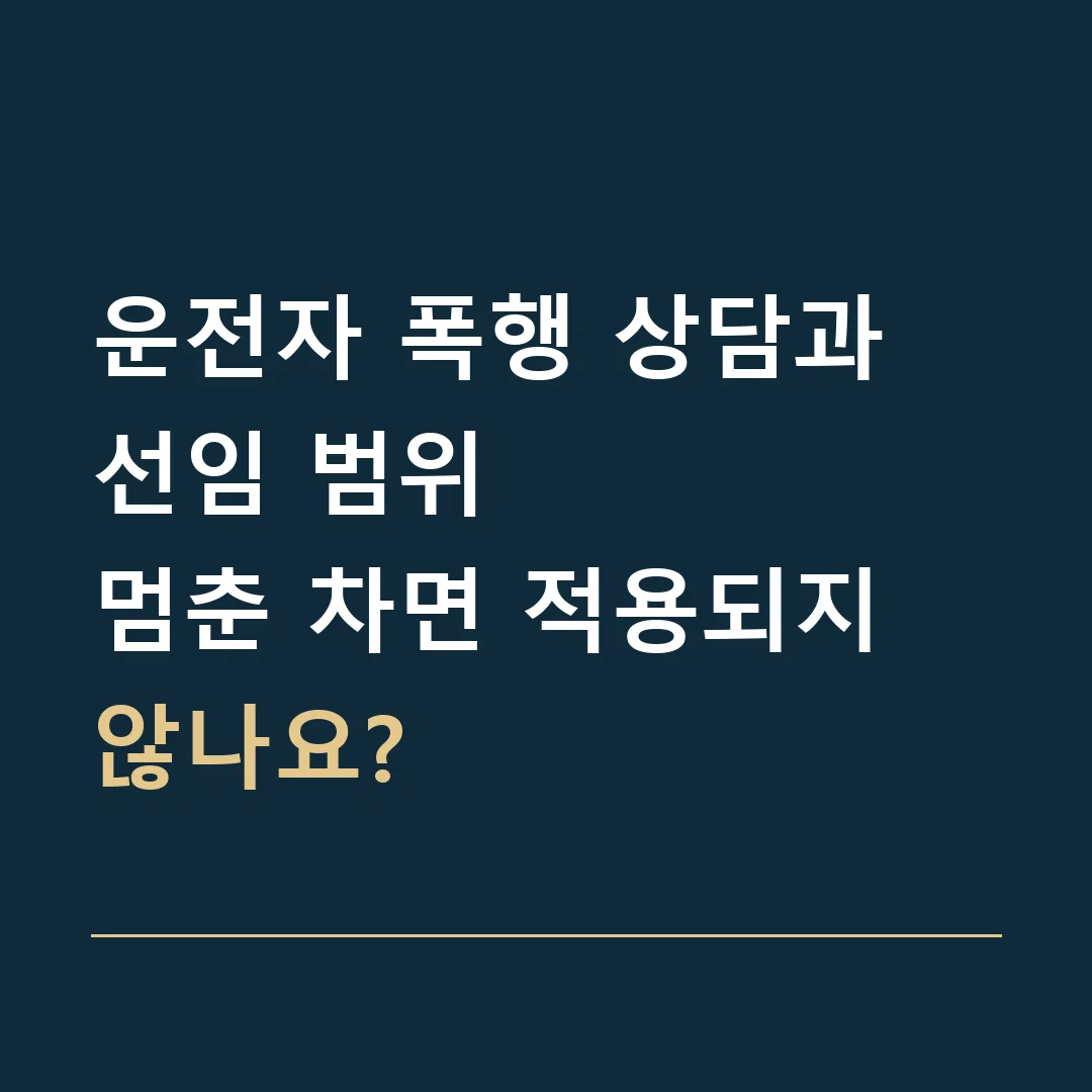 운전자 폭행 상담과 선임 범위 · 멈춘 차면 적용되지 않나요?