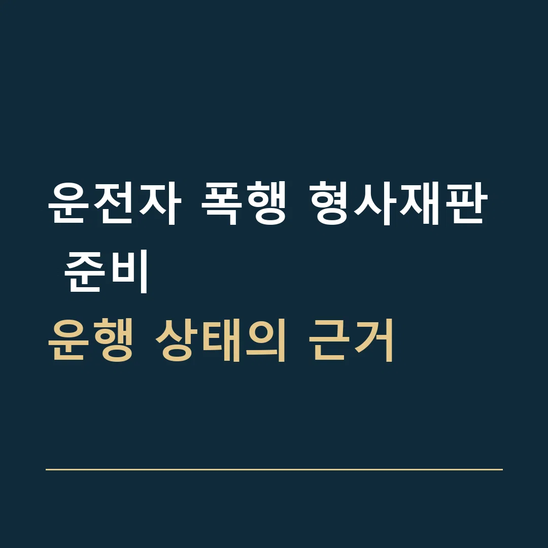 운전자 폭행 형사재판 준비 · 운행 상태의 근거