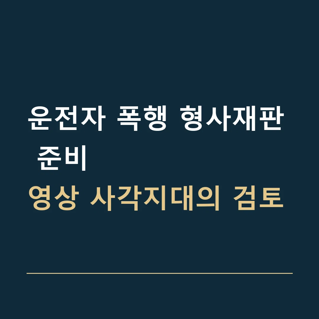 운전자 폭행 형사재판 준비 · 영상 사각지대의 검토