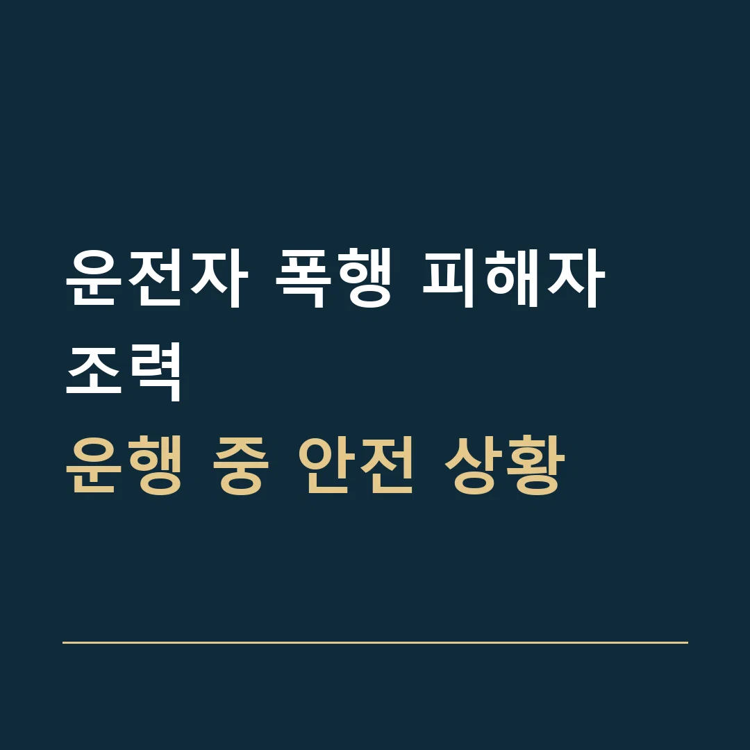 운전자 폭행 피해자 조력 · 운행 중 안전 상황