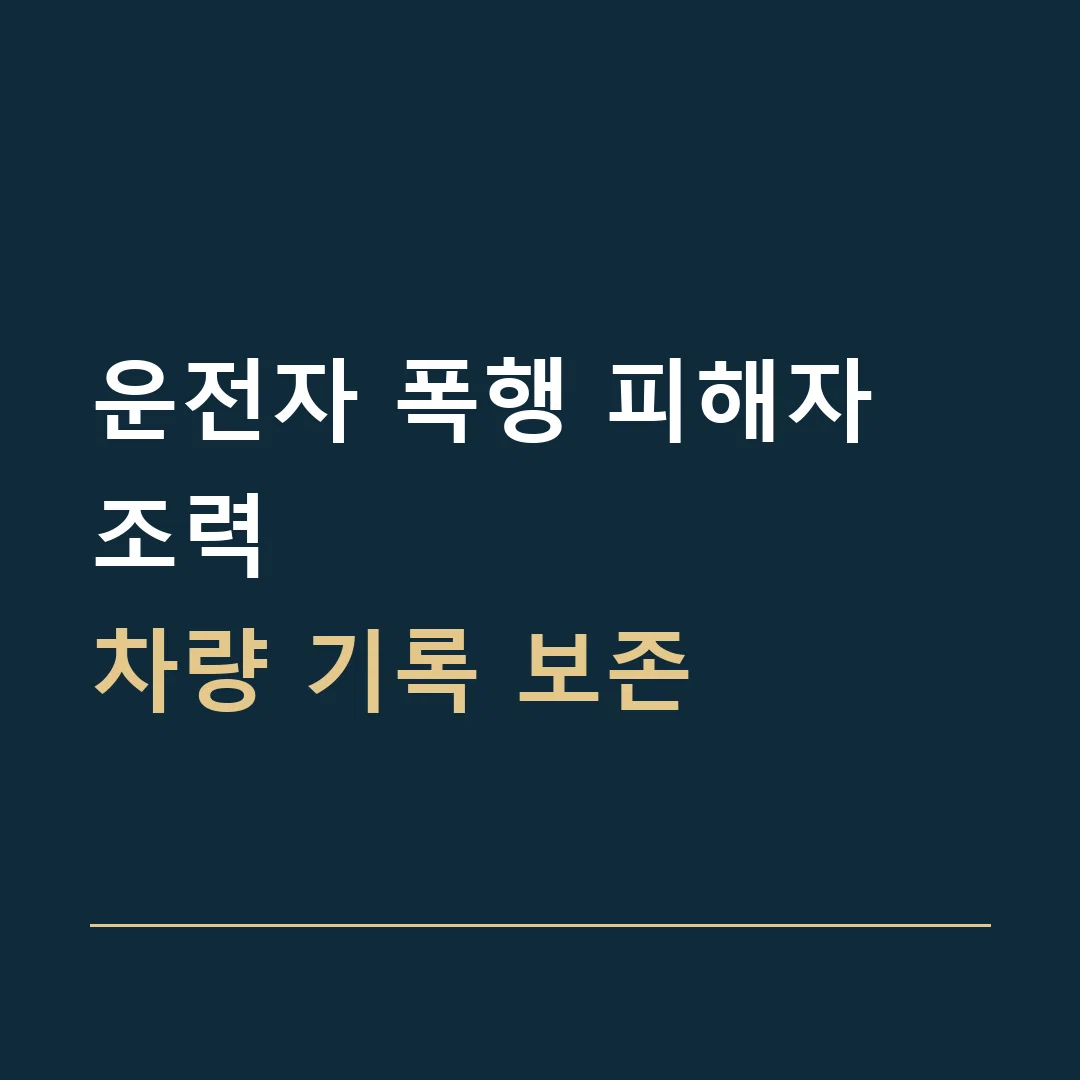 운전자 폭행 피해자 조력 · 차량 기록 보존