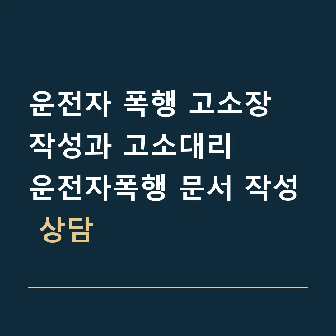 운전자 폭행 고소장 작성과 고소대리 · 운전자폭행 문서 작성 상담