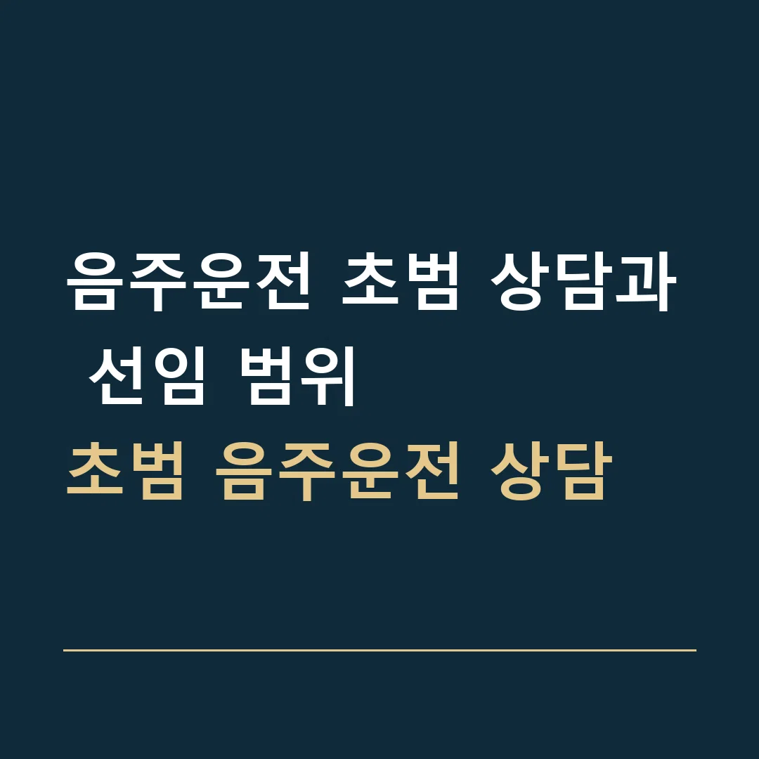 음주운전 초범 상담과 선임 범위 · 초범 음주운전 상담