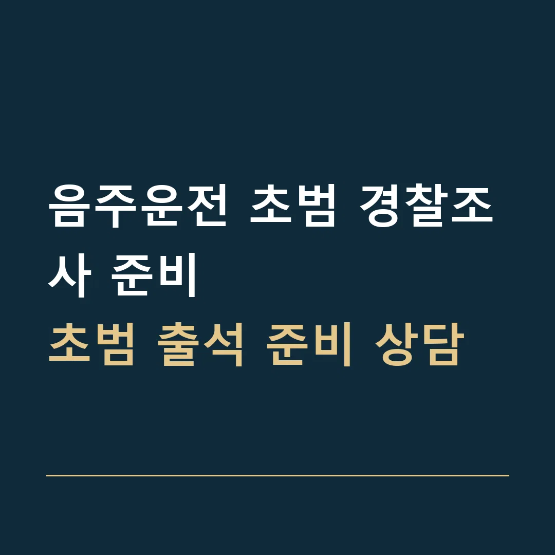 음주운전 초범 경찰조사 준비 · 초범 출석 준비 상담